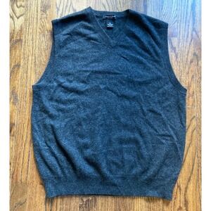 Grayson & Dunn Sweater Vest Mens Size 2XL 100% Cashmere V-Neck Dark Gray